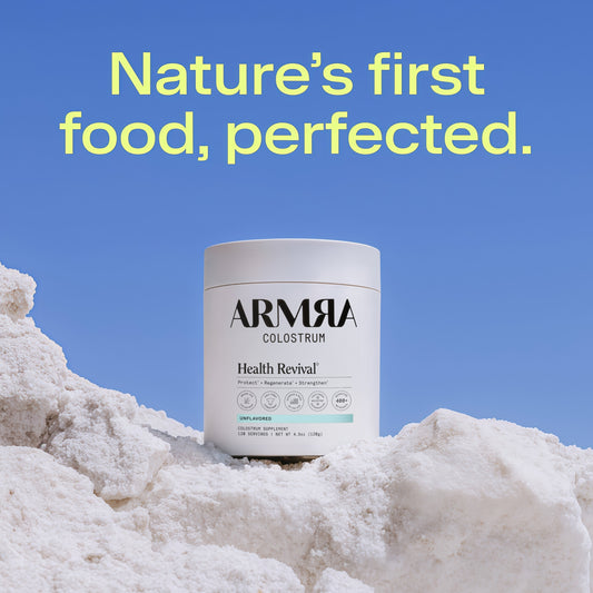 ARMRA Colostrum Powder | Unflavored | Gut Health & Bloating | Skin & Hair | Immunity | Keto, Gluten & Fat-Free | 120 Servings